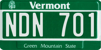VT license plate NDN701