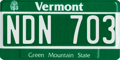 VT license plate NDN703