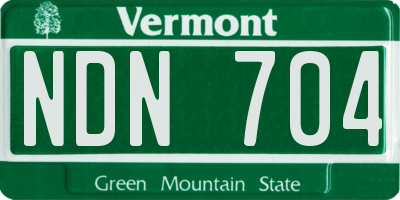 VT license plate NDN704