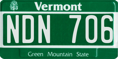 VT license plate NDN706