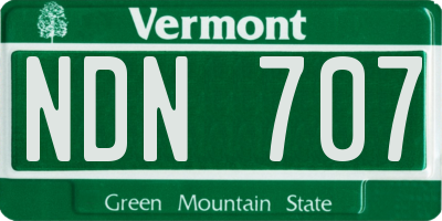 VT license plate NDN707