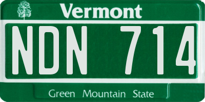 VT license plate NDN714
