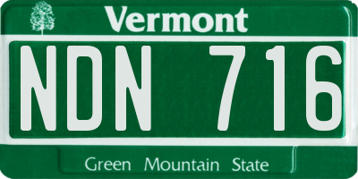 VT license plate NDN716