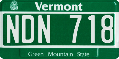 VT license plate NDN718