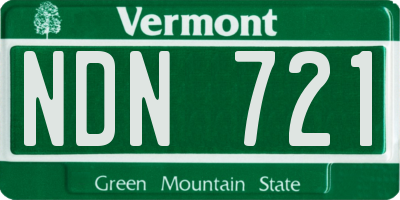 VT license plate NDN721