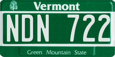 VT license plate NDN722
