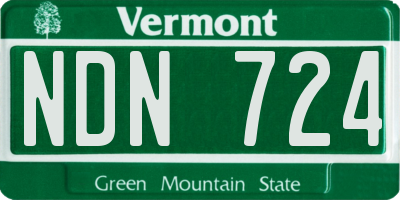 VT license plate NDN724