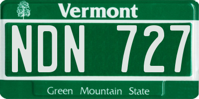 VT license plate NDN727