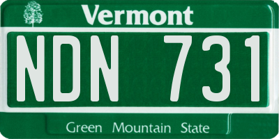 VT license plate NDN731