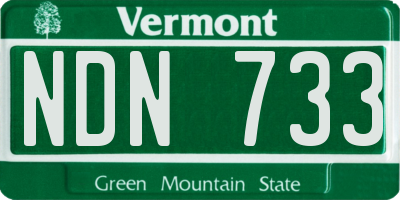 VT license plate NDN733