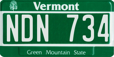 VT license plate NDN734