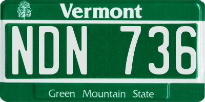 VT license plate NDN736