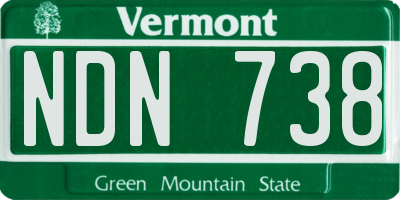 VT license plate NDN738