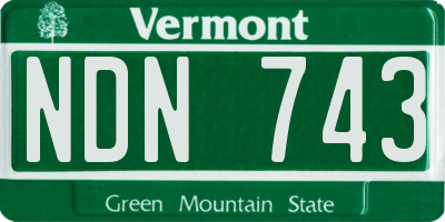 VT license plate NDN743