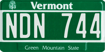 VT license plate NDN744