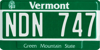 VT license plate NDN747