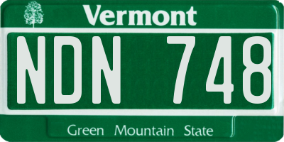 VT license plate NDN748