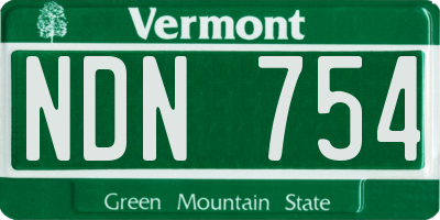 VT license plate NDN754