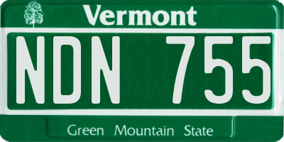 VT license plate NDN755