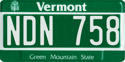 VT license plate NDN758