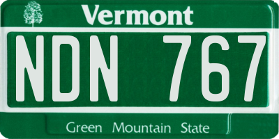 VT license plate NDN767