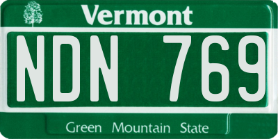 VT license plate NDN769