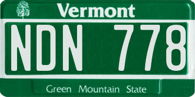 VT license plate NDN778