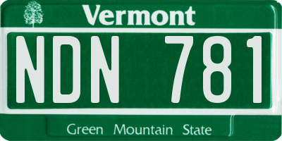 VT license plate NDN781