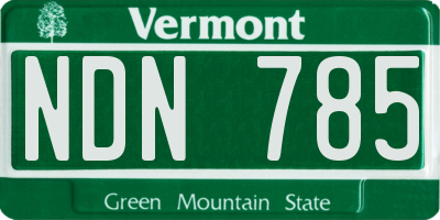 VT license plate NDN785
