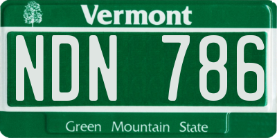 VT license plate NDN786
