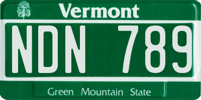 VT license plate NDN789