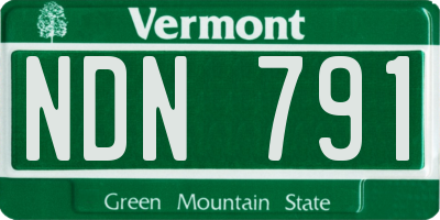 VT license plate NDN791