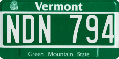 VT license plate NDN794