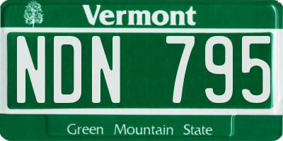 VT license plate NDN795