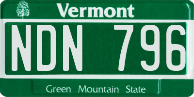VT license plate NDN796