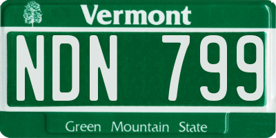 VT license plate NDN799