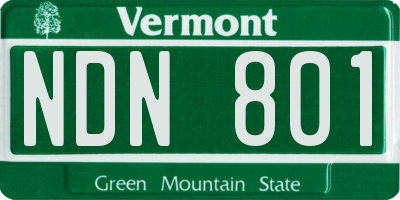 VT license plate NDN801