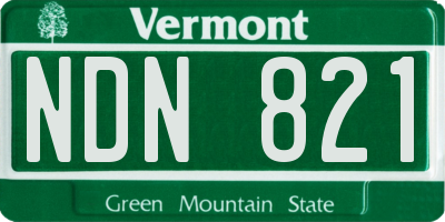 VT license plate NDN821