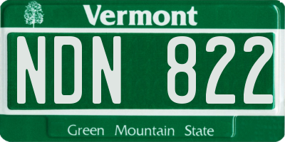 VT license plate NDN822