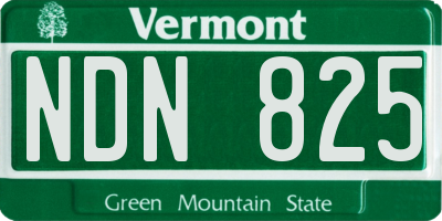 VT license plate NDN825