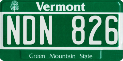 VT license plate NDN826