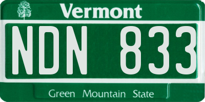 VT license plate NDN833