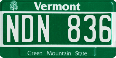 VT license plate NDN836