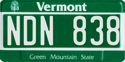 VT license plate NDN838