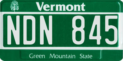 VT license plate NDN845