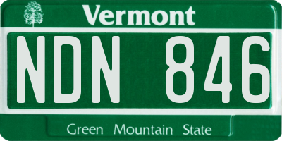 VT license plate NDN846