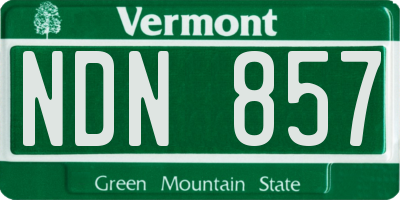 VT license plate NDN857