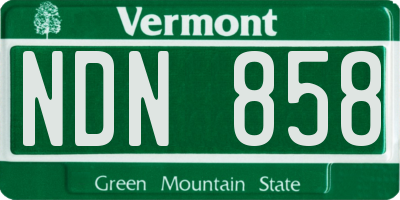 VT license plate NDN858