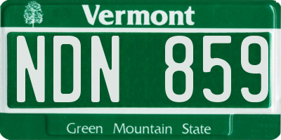 VT license plate NDN859