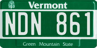 VT license plate NDN861